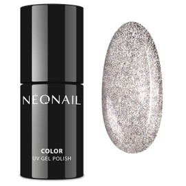 NEONAIL Srebrny z drobinkami brokatowy Lakier hybrydowy do paznokci 7.2 ml YES MR DJ hybryda UV LED 8308-7