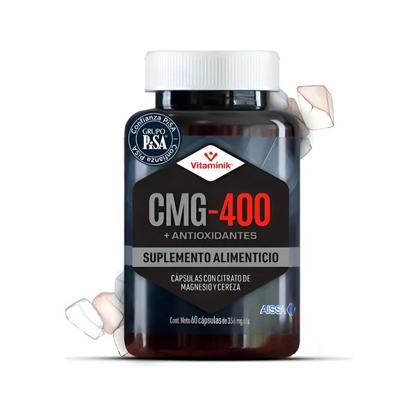 Citrato De Magnesio Vitamínik Cmg-400 60 Cápsulas Sin Sabor