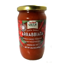 All Natural Whole Cherry Tomato Arrabbiata Pasta Sauce NON GMO. Imported From Italy- 2 Jars