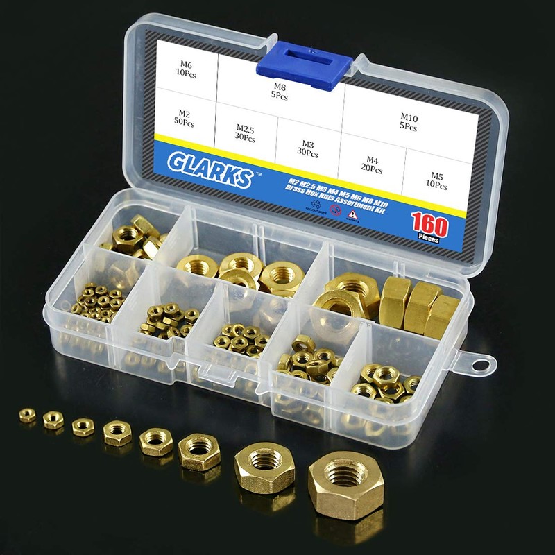 Glarks 160Pcs Metric M2 M2.5 M3 M4 M5 M6 M8