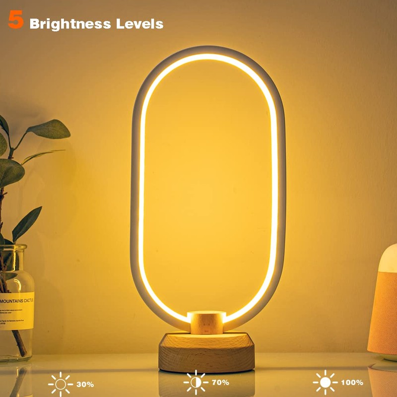 AIEHOUSE Modern Desk lamp LED Wood Table Lamp, Bedroom Bedside