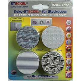 DS-481 4x Plug with Stone Motif and High-Quality Silver-Coloured Sockets Cover Dust Cover