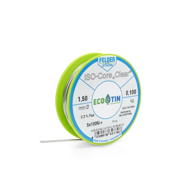 by Felder Soldering Wire Sn100Ni+ for General Electronic Applications, 1.5
