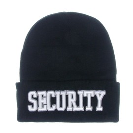 DivaDesigns Security Logo High Definition Embroidery Beanie Cap Hat - Black