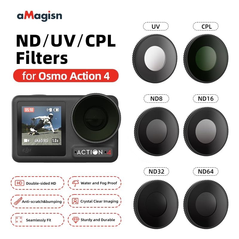 DJI Action 4 Waterproof Lens Filter for Osmo Action 4