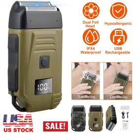 Unbranded Twin-Blade Electric Shaver Trimmer Razor USB Cordless Hair Beard Shaving Machine - Camouflage Shaver