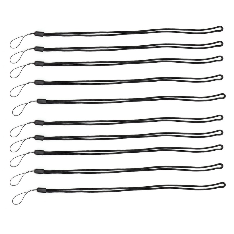 10pcs Neck Lanyard Black Polyester Badge Holder for Students Staff