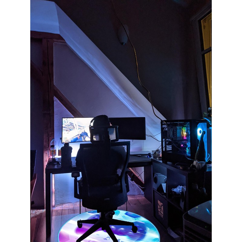 DEALZOOM Gaming Chair Mat RGB Gaming Lights (Galaxy Controller 47”)