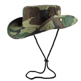 Gelante 100% Cotton Stone-Washed Adjustable Bucket Safari Boonie Sun Hats.1910-1PC Woodland S/M
