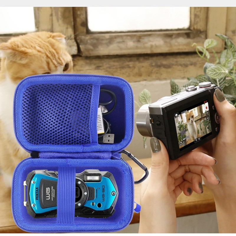 WERJIA Storage Case Compatible with Ricoh WG-90/WG-80/WG-70/WG-60/WG-50/WG-40 Digital Camera Storage