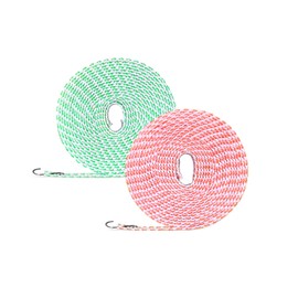 Clothesline,2 Pack Clotheslines for Outside, Adjustable Clothes line，Windproof Clothesline with Hooks, Indoor and Outdoor Laundry and Drying lines,Ideal Camping Essentials (5 m/197 in)