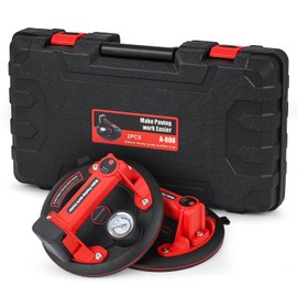 Bonvoisin 2 Pack Electric Glass Suction Cups 8" Auto Stop/Suction Vacuum Cups for Glass Metal Ceramic tile Smooth Board Marble Windshields