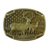 Unbranded Buck Deer American Flag Belt Buckle USA Hunter Antique