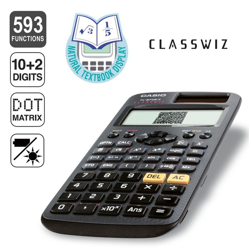 Casio ClassWiz FX-87DE X technischer wissenschaftlicher Schulrechner (593 Funktionen, QR-Code