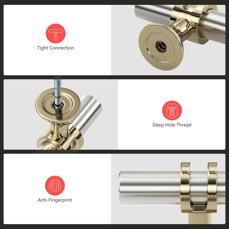 homdiy 10 Pack Brushed Nickel Cabinet Knobs Silver Gold Knobs