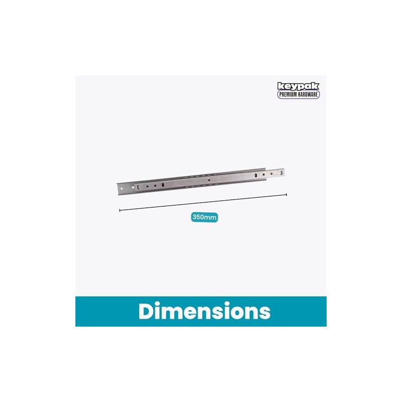 Keypak 2 Pack Zinc Plated Ball Bearing Drawer Runners -