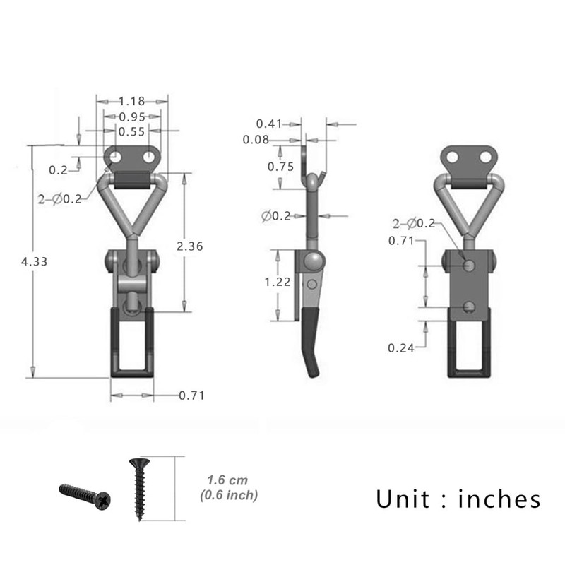 E-TING 6Pack Toggle Clamp Latch 100KG 220LBS Holding Capacity 4001Pull