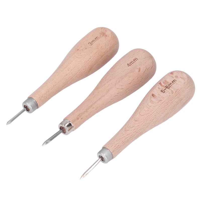 Leather awl, ergonomic design, professional cutting tool made of leather