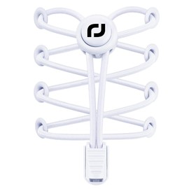 RJ-Sport Elastic No Tie Shoelaces - Quick to Install No Tie Shoelaces for Adult (Number 003 - Solid White)
