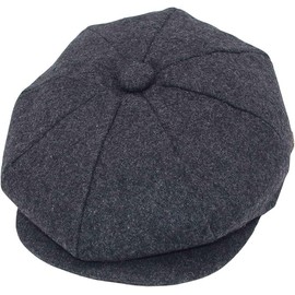 Peaky Hat Baker Men Women Newsboy Style Peaked Cap Herringbone Tweed Gatsby Retro Flat Cap for Vintage Look (UK, Alpha, M, Dark Grey Herringbone)