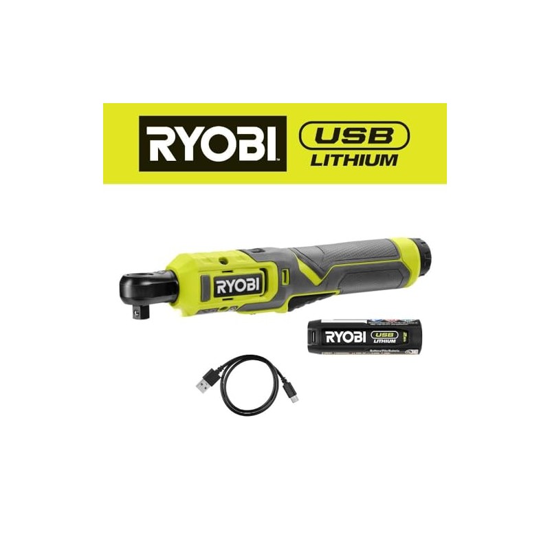 RYOBI USB Lithium 3/8 in. Ratchet Kit with 2.0 Ah