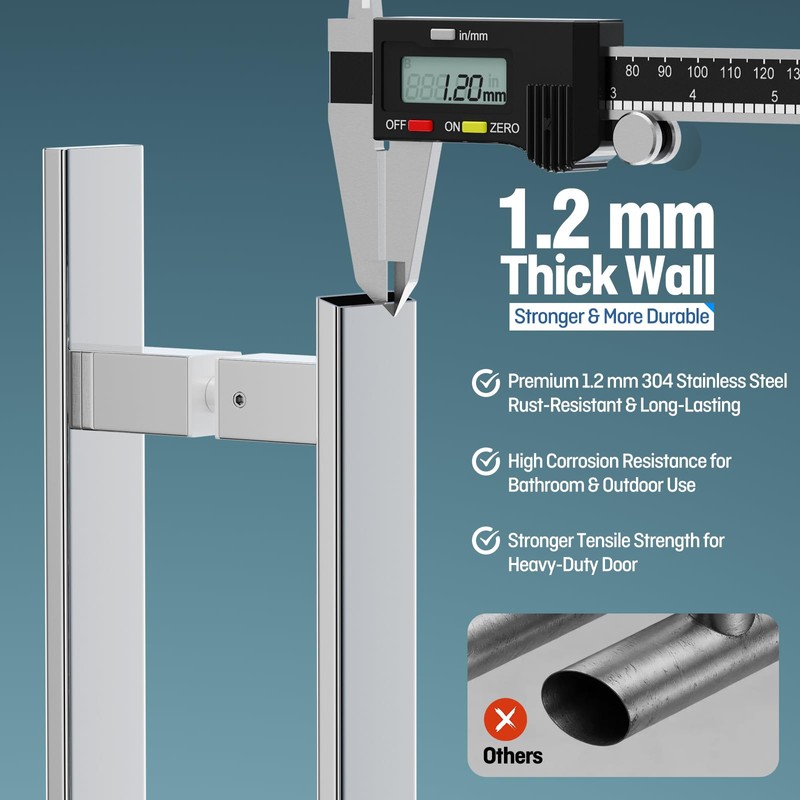 Ranbo H-Shaped 24" Push Pull Door Handle,Back to Back, 400mm