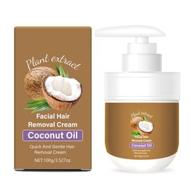 Facial Hair Removal Cream for Women Coconut Oil Upper Lips and Chin Gentle, non-irritating removal of excess hair (3.52 fl oz) / 여성용 얼굴 제모 크림 코코넛 오일 상부 입술과 턱 순하고 자극적이지 않은 과도한 모발 제거 (3.52 floz)