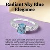 925 Sterling Silver Sky Blue White Topaz Engagement November Birthstone