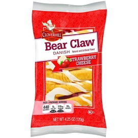 Cloverhill Strawberry Bear Claws | Individually Packaged | 12 Pack