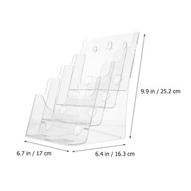 Scicalife Brochure Holder 4 Tier 6.6x9.8 inches with Removable Divider for A5 Brochures Display Stand Flyer Holder Acrylic Pamphlet Holder Clear Literature Holder Wall Mount or Counter