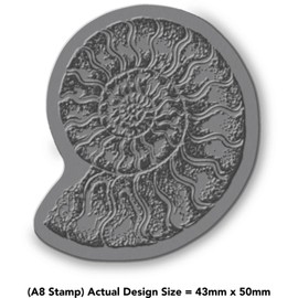 'Ammonite' Rubber Stamp - Unmounted Design for Crafting & Scrapbooking, A8 (RS00048616)