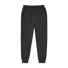 BIG ELEPHANT Boys Girls Quick Dry Active Athletic Joggers, Kids Unisex Pull-on Lounge Jogger Sweatpants with Pocket Black