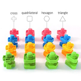 SIENIANLINE Screws and Nuts Game – Colourful Screw Game 32-Piece Set