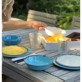 Fox Run Melamine Dinnerware Set, Set For 4, Multicolor Outdoor Dishes