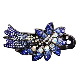 4 Pack Gorgeous Crystal Hair Accessories Hair Clips Hair Bun Hair Clips for Women Duckbill Clips for Long Hair Ponytail Rhinestone Flower Styling HairClips (Multiple colors, One size)