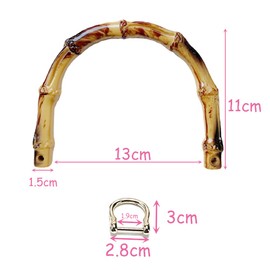 Trsnzul Bamboo Handle for Bags Pack of 4 Handbag Handles Bamboo Bag Handles Bamboo Replacement Bag Hanger Handbag Handle Made of Bamboo Bag Handle Bamboo Bag Handle Handles Made of Bamboo for Bags