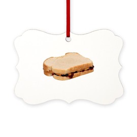CafePress Peanut Butter and Jelly Sandwich Ornament Scroll Holiday Ornament 4" x 2.75"