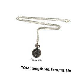 Gatuida Quartz Pocket Watch Necklace Retro Style Zinc Alloy Hollowed-Out Charm Fashion Jewelry for Women Unisex