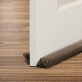 CUQOO Under Door Draft Excluder in Brown – 96 cm Heavy Duty Double Sided Interior Door Draught Stopper | 5cm Thicker Foam Strip Blocks 50% More Noise and Wind | Dust-Proof Door Draft Noise Blocker