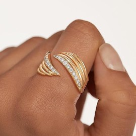 Jenosy 18k Gold-Plated Gold Rings, Gold-plated