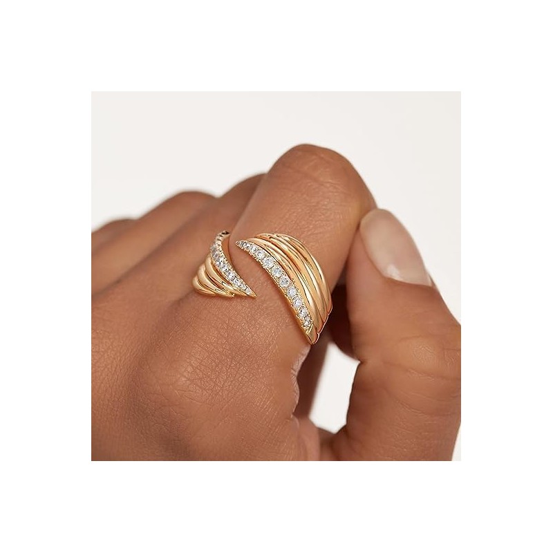 Jenosy 18k Gold-Plated Gold Rings, Gold-plated