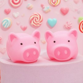 12 Pcs Rubber Squeaky Mini Pig Toys Piggy Baby Bathtub Pool Shower Floating Bath Toy Farm Animal Party Favor for Kids