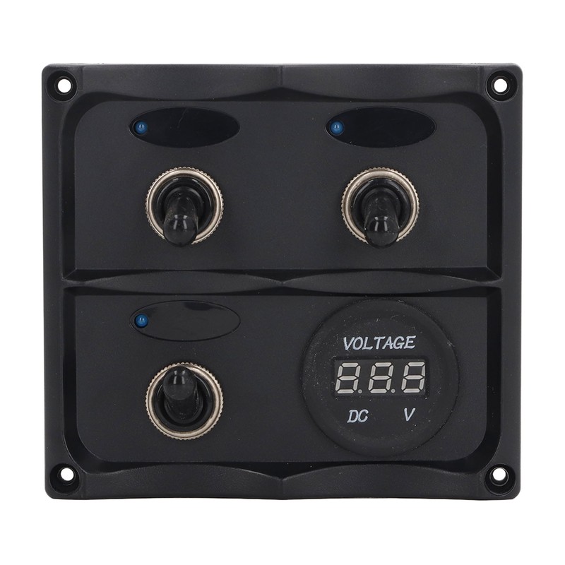 Rocker Switch Panel 3 Gang LED Waterproof DC12V‑24V with Display