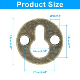 Unlorspy 12Pcs Round Type Metal Keyhole Hangers 25mm / 1-inch Keyhole Shelf Brackets Hangers Keyhole Shelf Brackets Hangers for Picture Frame Hanging (Antique Bronze)