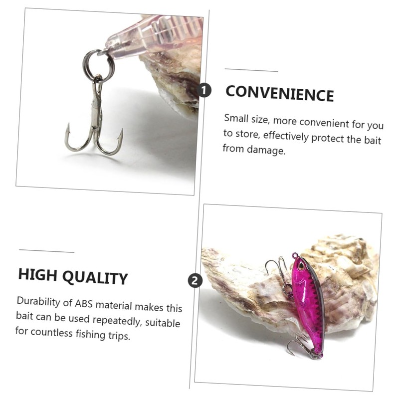 Mipcase 6pcs Imitation Fishing Lure Realistic Floating Baits Built Sound