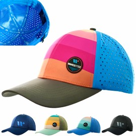 WAVESETTER Beach Trucker Hats for Men | Women | Boys | Girls Snapback Caps | Lightweight, Breathable | Curved Brim for Beach, Running, Workout, Fishing, Boating (Tropical Sunset)