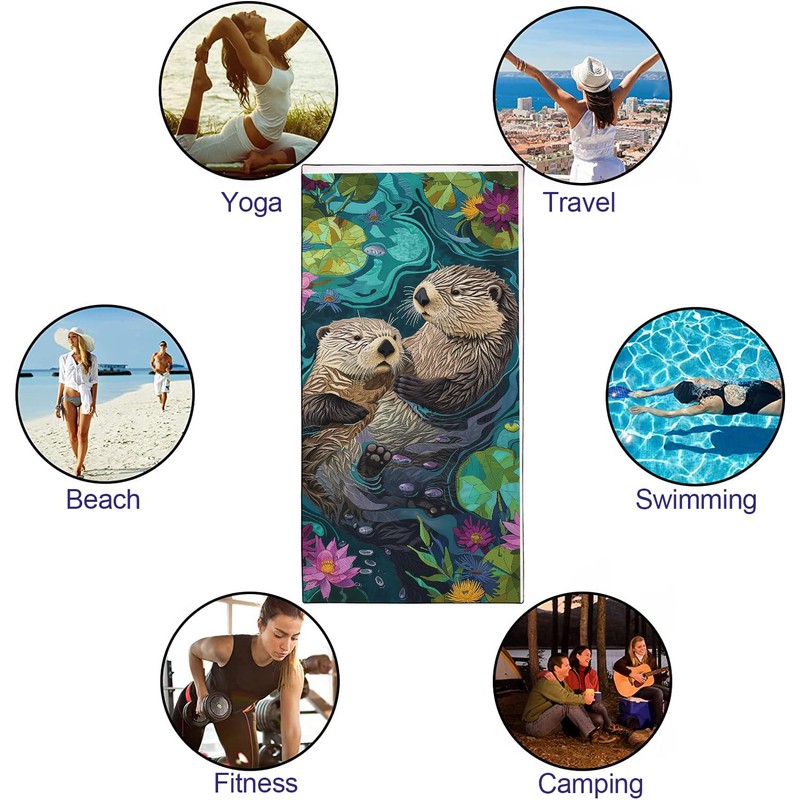YISUMEI Microfibre Beach Towel XXL Beach Towel Lightweight Bath Towel