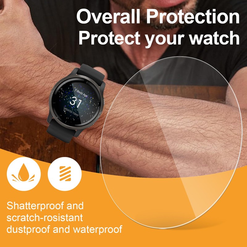 ECZOIL 4-Pack Screen Protector for Garmin Venu 2S TPU Self-Healing