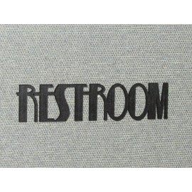 Handmade Restroom Wood Wall Word Sign Art Deco Letter Style 8" x 2" Black Bathroom Signs
