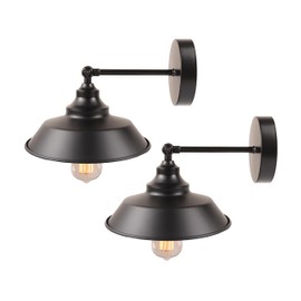 BRIGTTESS #75Wall Sconce Retro Black Barn Lights Modern Mid Century Industrial Wall Light Decor (2PACKS)